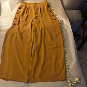 Skies Are Blue Mustard Wide-Leg Pants